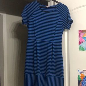 Black and blue striped dress